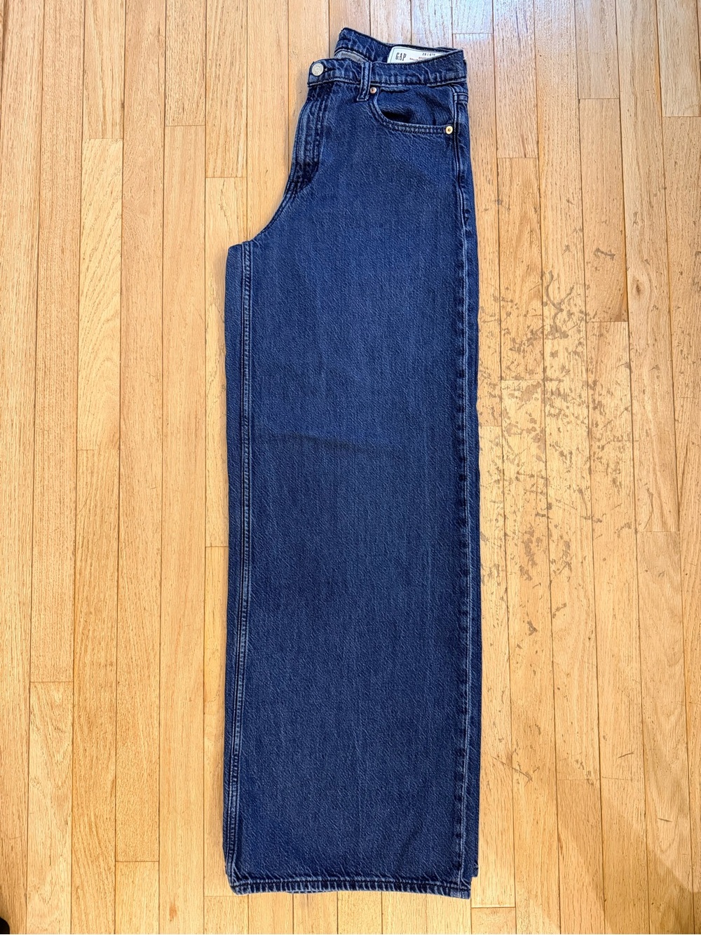 GAP Women's Classic High-Rise Wide-Leg Dark Blue Jeans - Picture 3 of 3